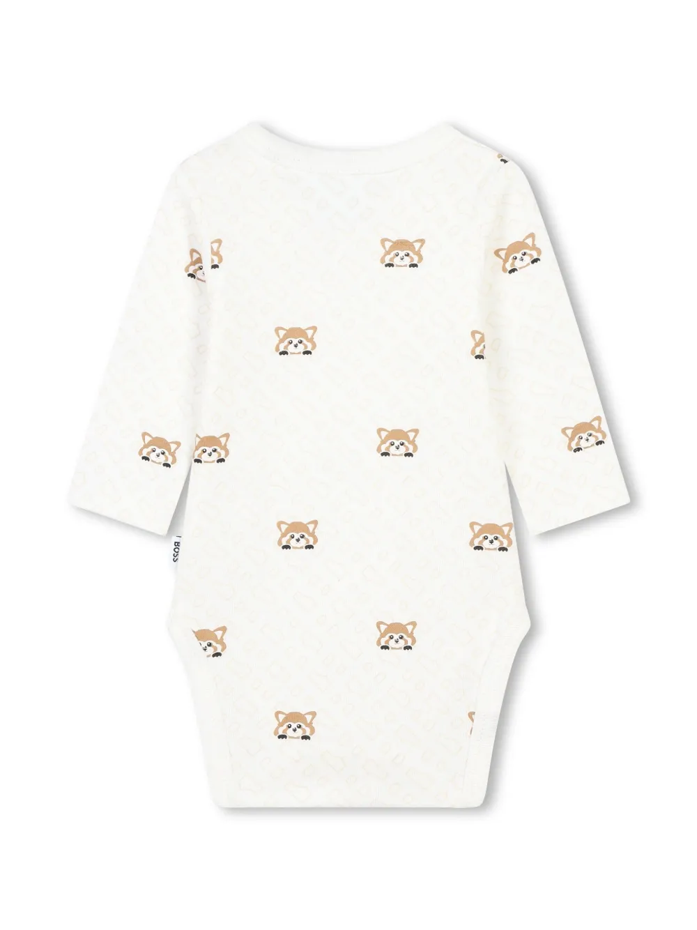 BOSS Kidswear Red Panda romper muts en slabbetje Wit