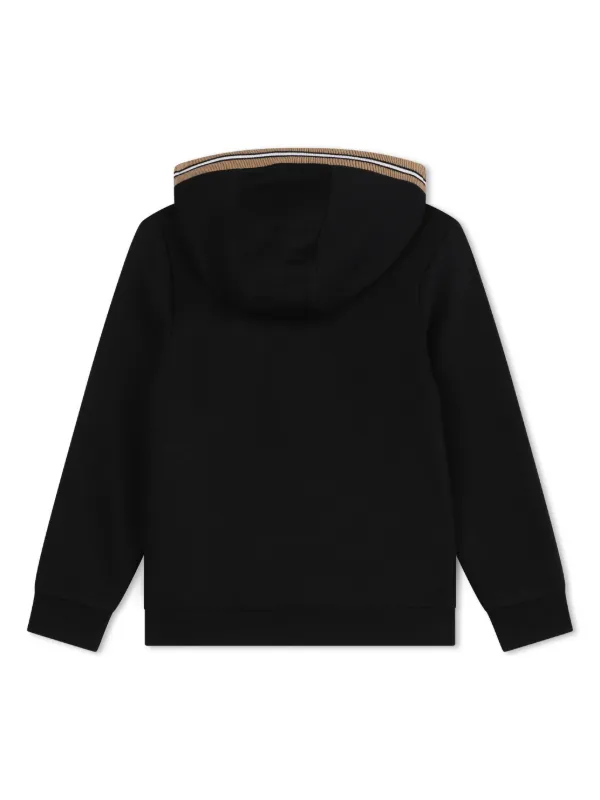 BOSS Kidswear ストライプディテール パーカー | ブラック | FARFETCH JP