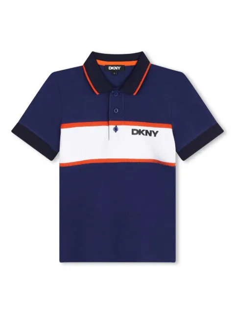 Dkny Kids logo-print striped polo shirt