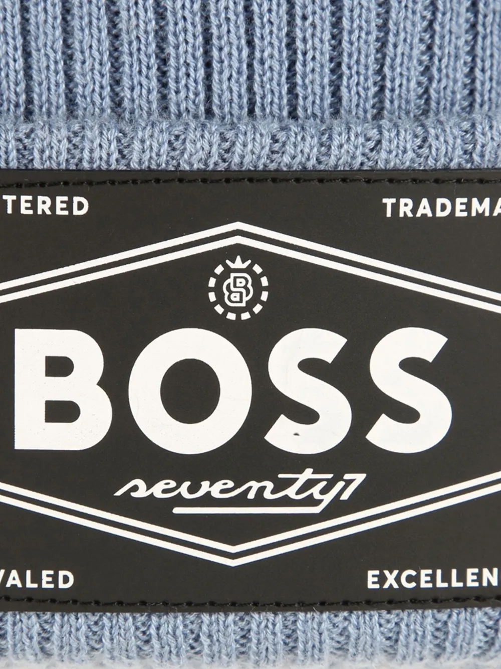 BOSS Kidswear Gebreide muts met logopatch Blauw