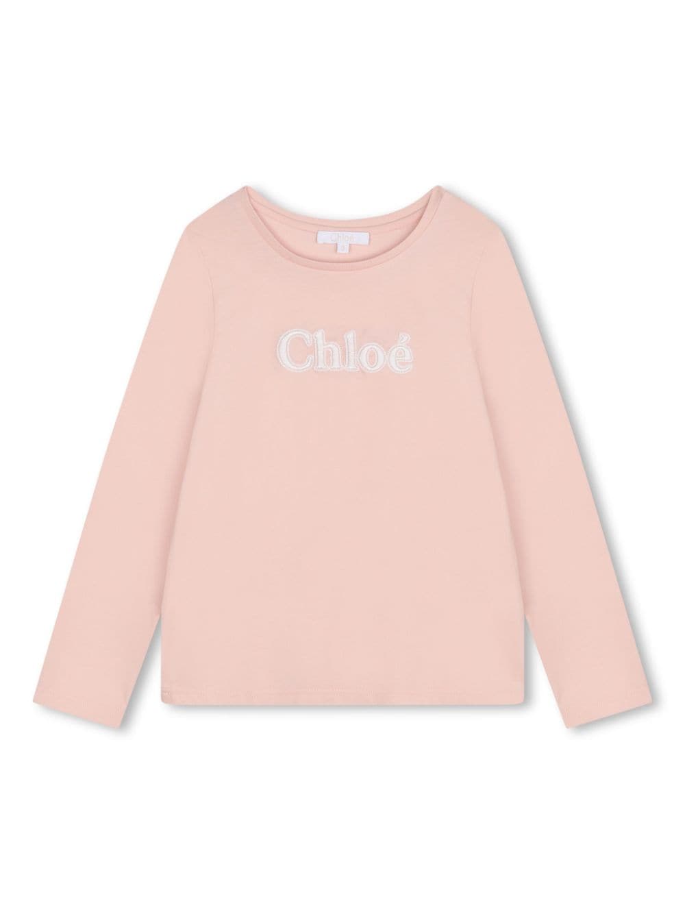 Chloé Kids' Organic Cotton Jersey T-shirt W/logo In Pink