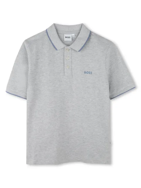 BOSS Kidswear logo-print cotton polo shirt