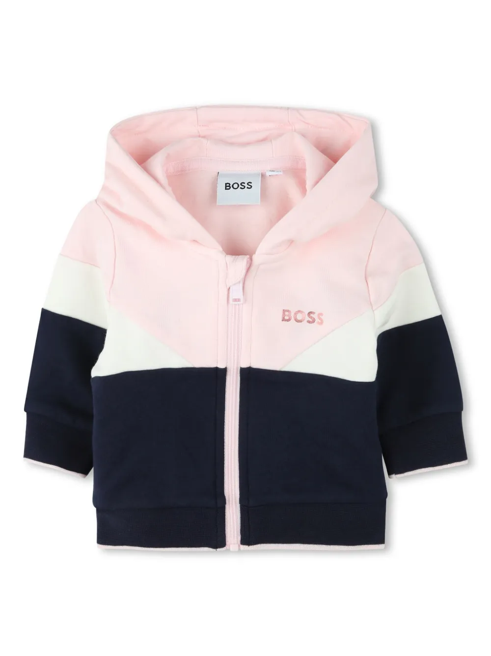 BOSS Kidswear Hoodie T-shirt en broek met logoprint Blauw