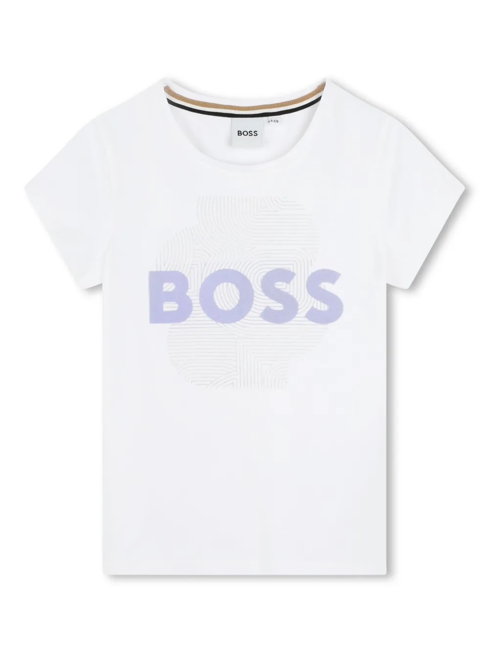 Bosswear Kids' Flocked-logo Jersey T-shirt In White