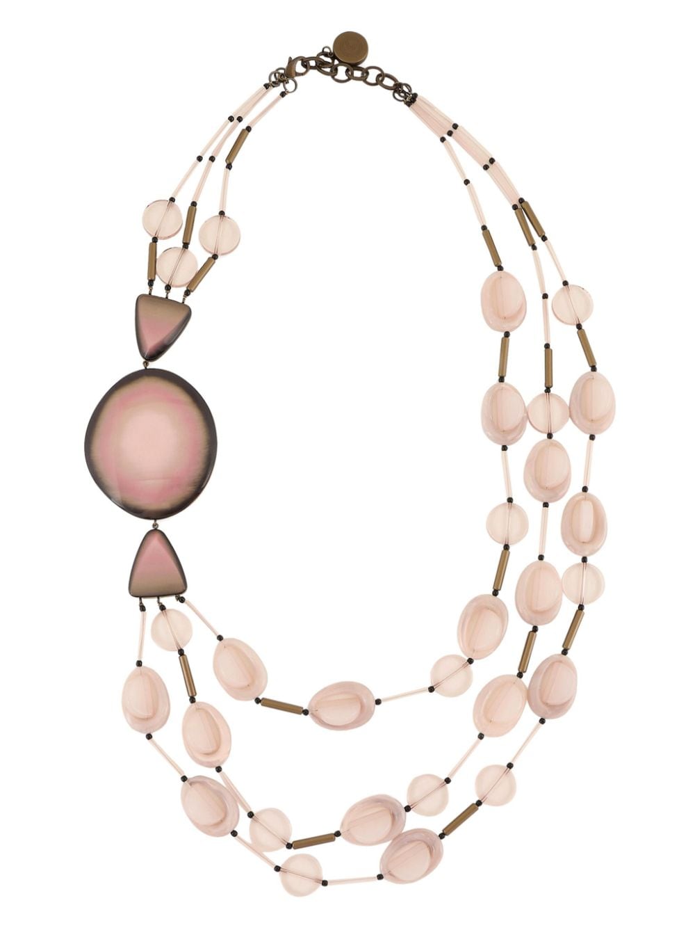Giorgio Armani oversize-pendant beaded necklace - Rosa