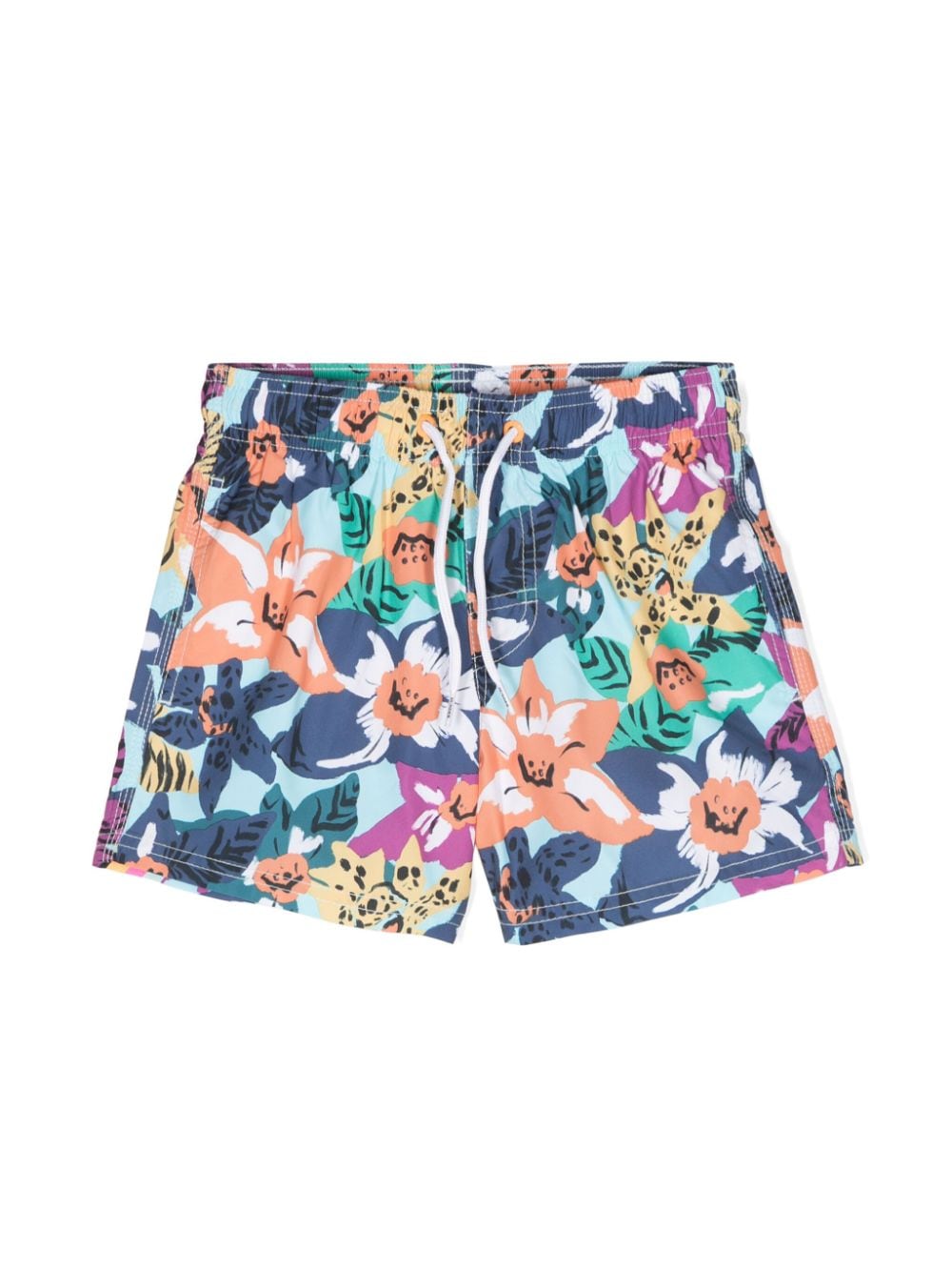 Sundek Kids' Graphic-print Swim Shorts In Blue