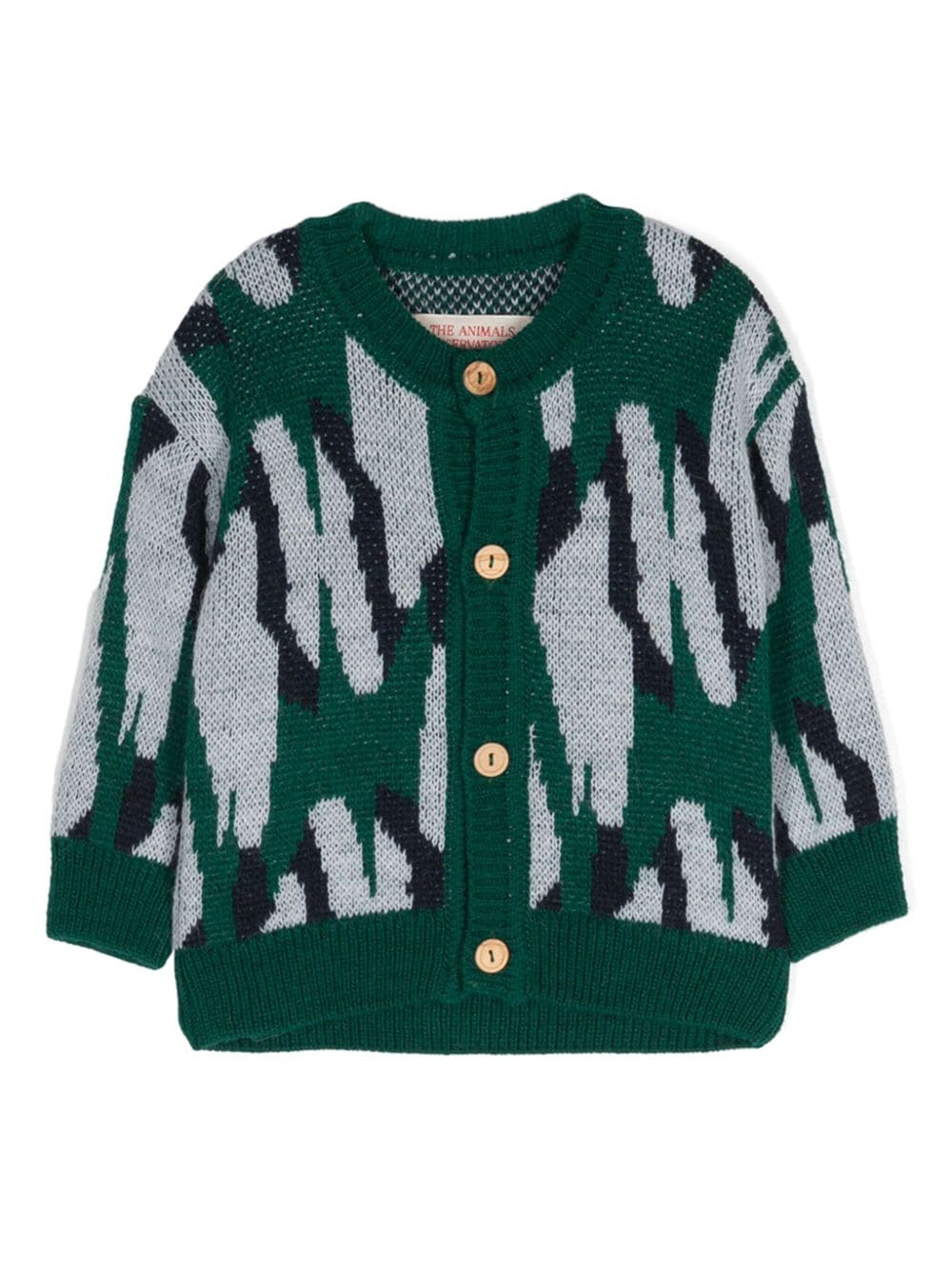 The Animals Observatory Cardigan Serval jacquard - Verde