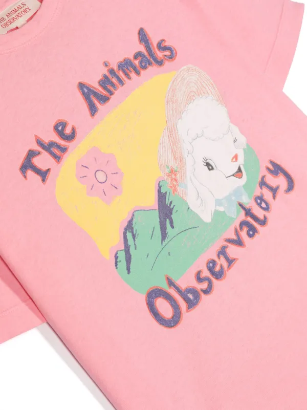 The Animals Observatory The Sheep logo-print T-shirt | Pink