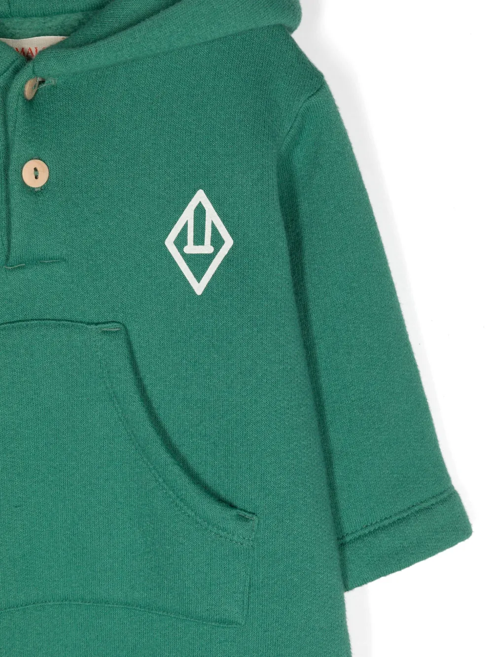 The Animals Observatory Jumpsuit met capuchon en logoprint Groen