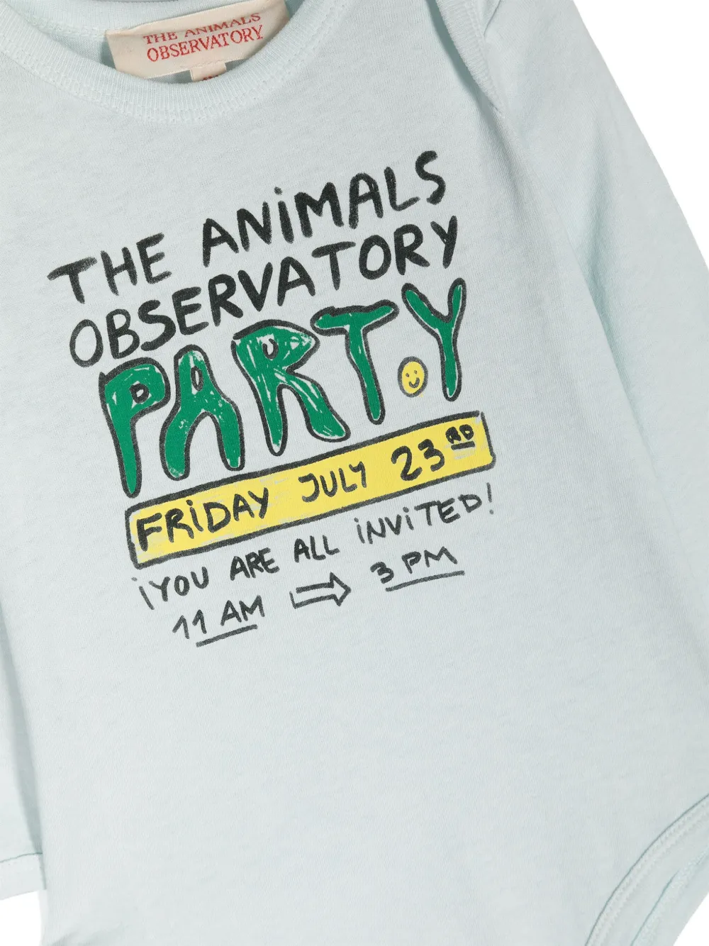 The Animals Observatory Jersey romper met tekst Blauw