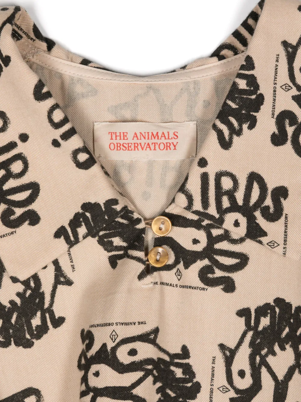 The Animals Observatory Jurk met print Beige