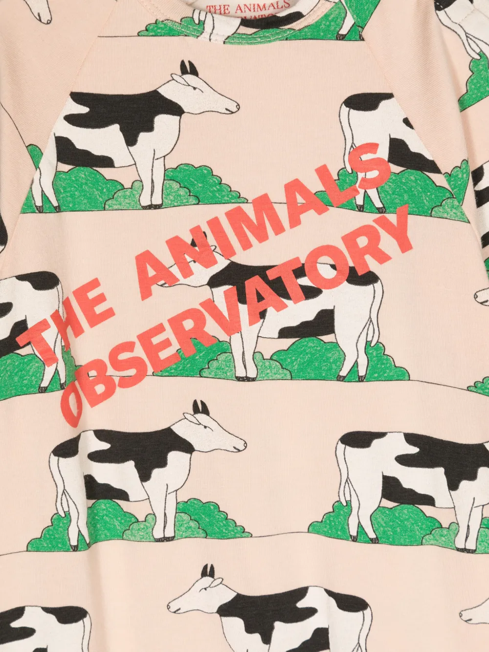 The Animals Observatory Jersey romper met koeprint Roze