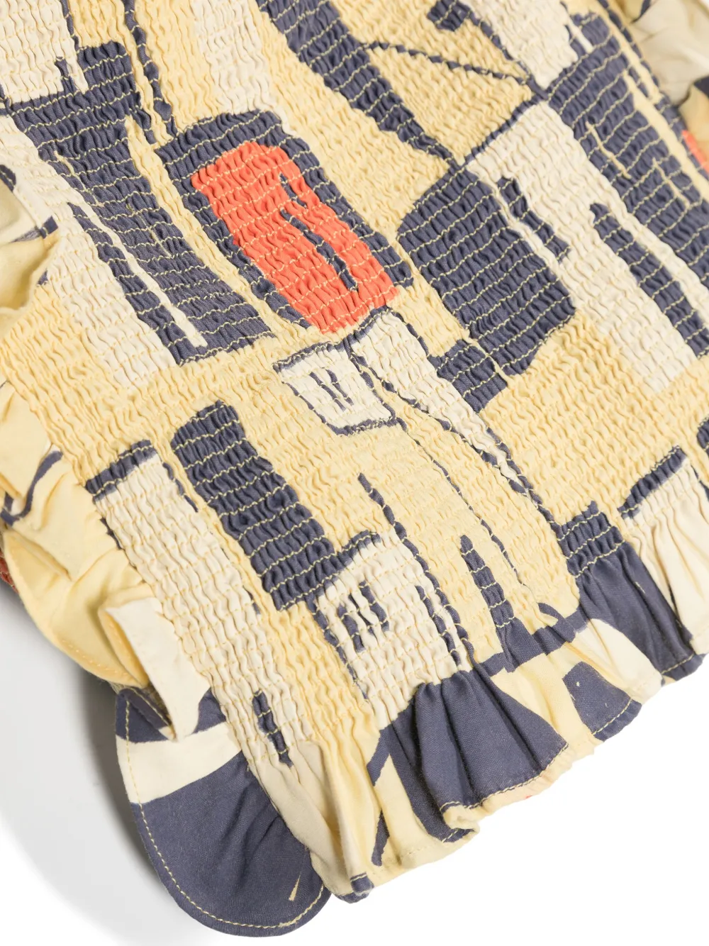 The Animals Observatory Goldfinch Geometric-print Top In Yellow
