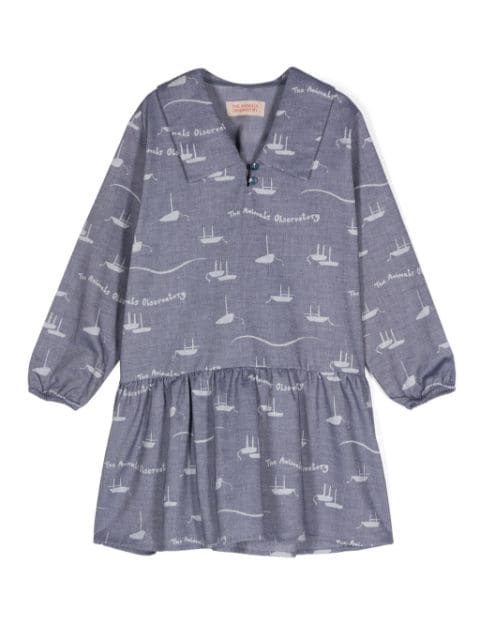 The Animals Observatory Albatross Boats-print dress