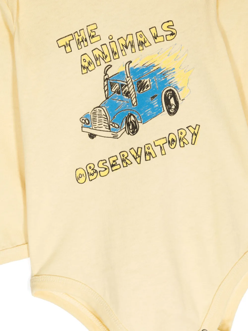 The Animals Observatory Romper met logoprint Geel