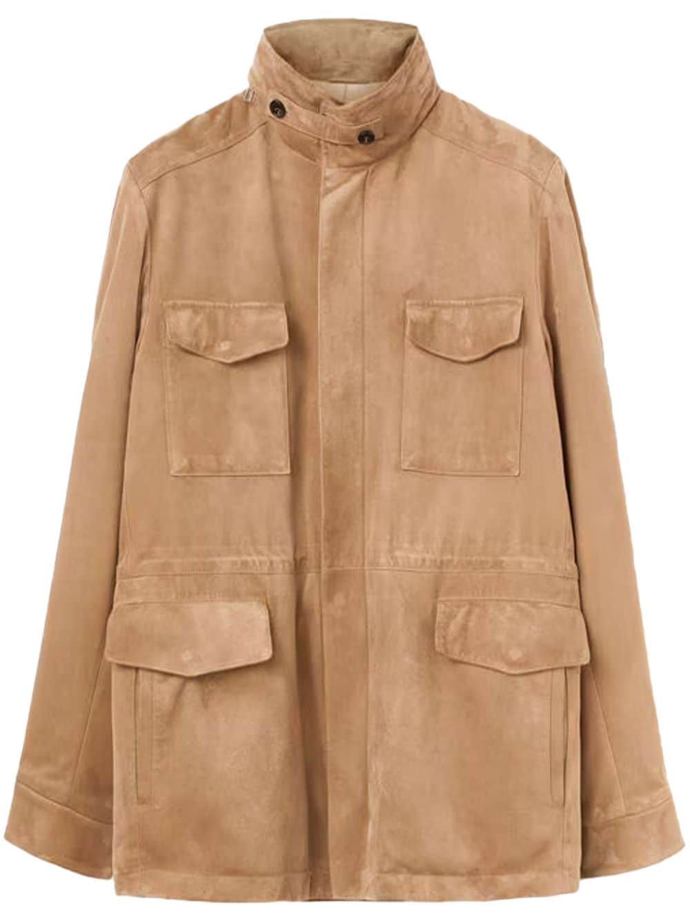 button-up lambskin jacket