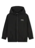 Kenzo Kids logo-print lightweight hooded jacket - Black
