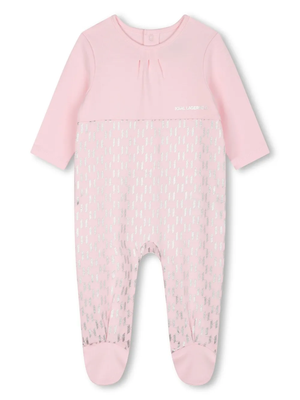 Karl Lagerfeld Kids Drie katoenen rompers Roze