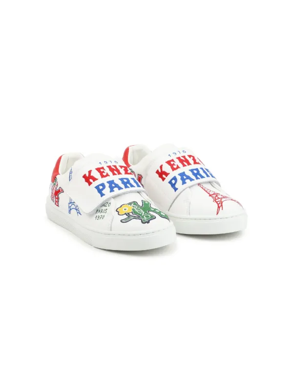 Kenzo Kids logo embroidered Sneakers White FARFETCH ID