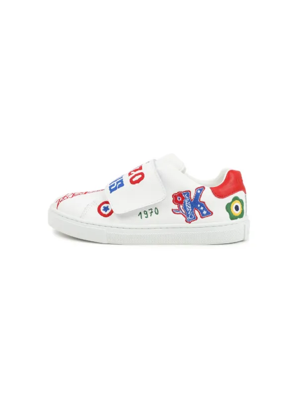 Kenzo Kids logo-embroidered Sneakers | White | FARFETCH