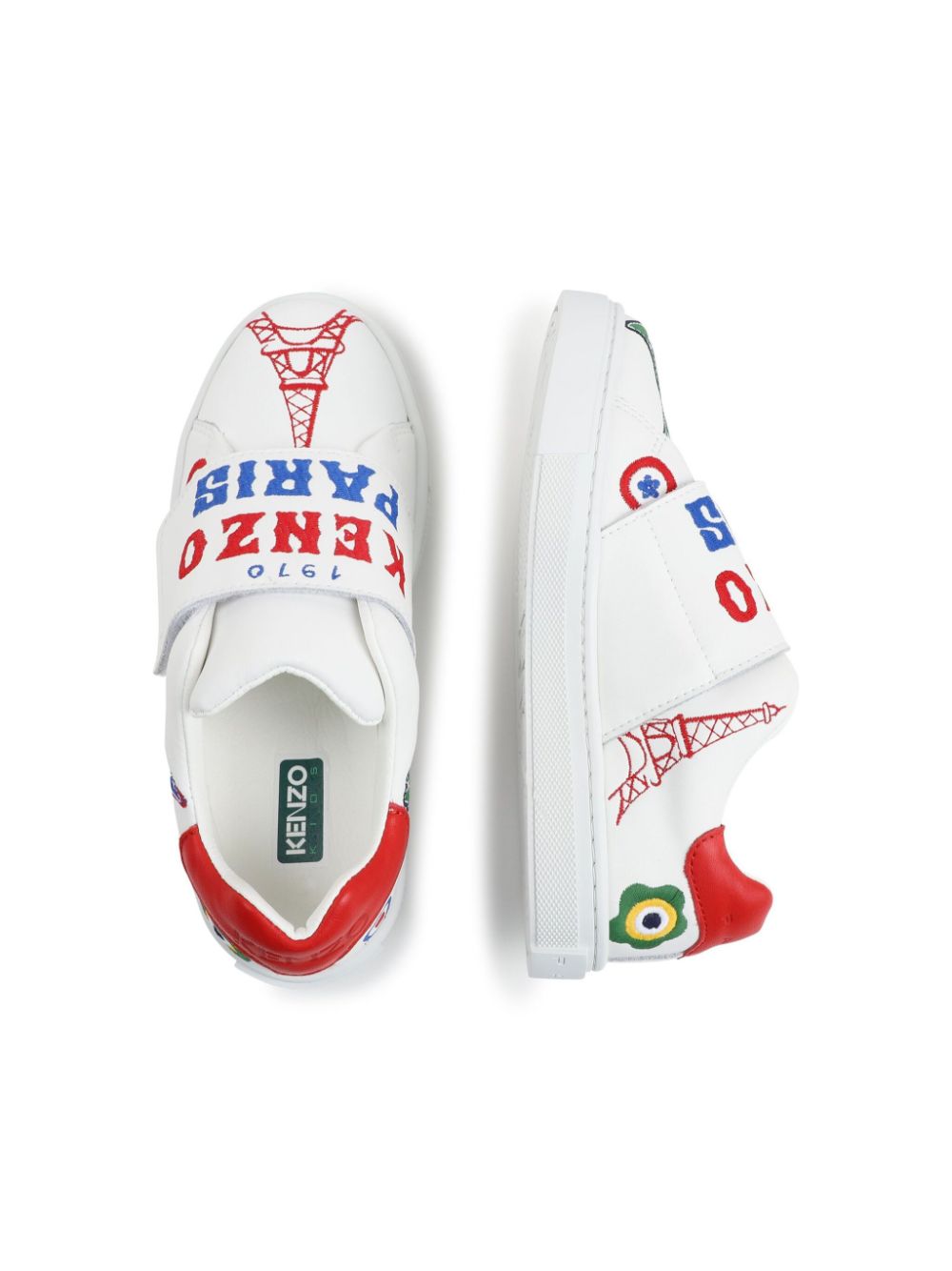 Kenzo Kids logo-embroidered sneakers White