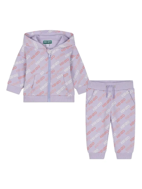 Kenzo Kids Tuta Rosa Kenzo Kenzo Kids Tuta Sportiva Con Stampa