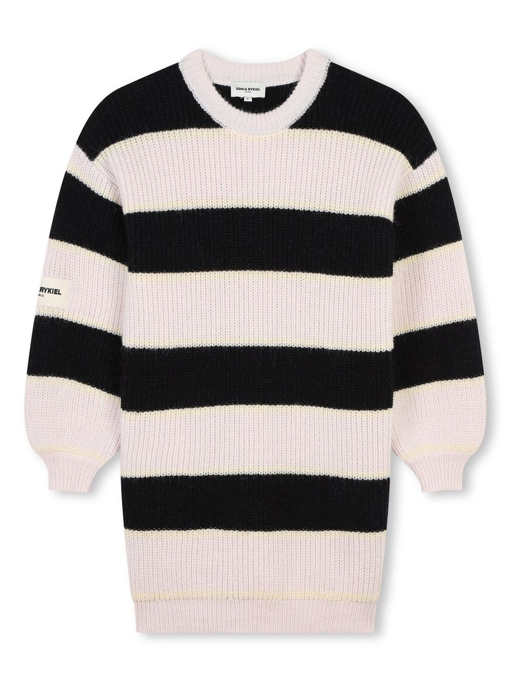 SONIA RYKIEL ENFANT striped knitted dress - Black