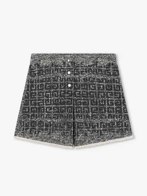 Givenchy Kids 4G-embroidered tweed skirt-shorts