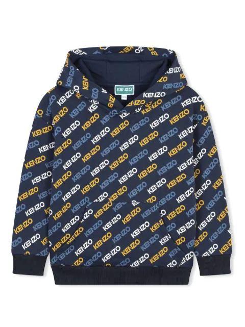 Kenzo Kids logo-print cotton hoodie