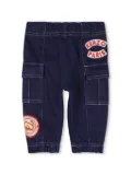 Kenzo Kids appliquéd twill cargo pants - Blue