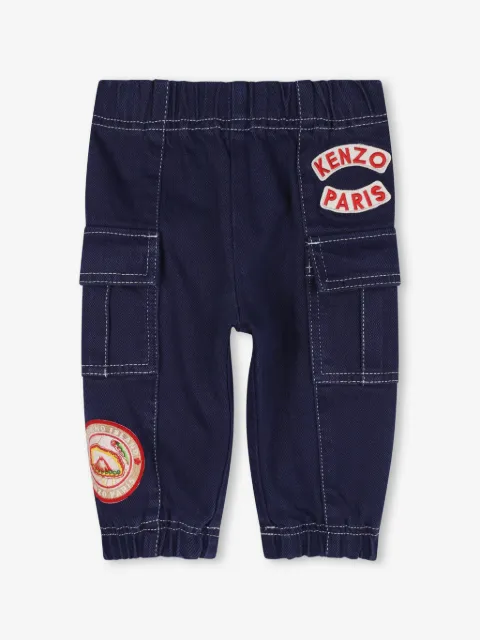 Kenzo Kids pantalones cargo con apliques