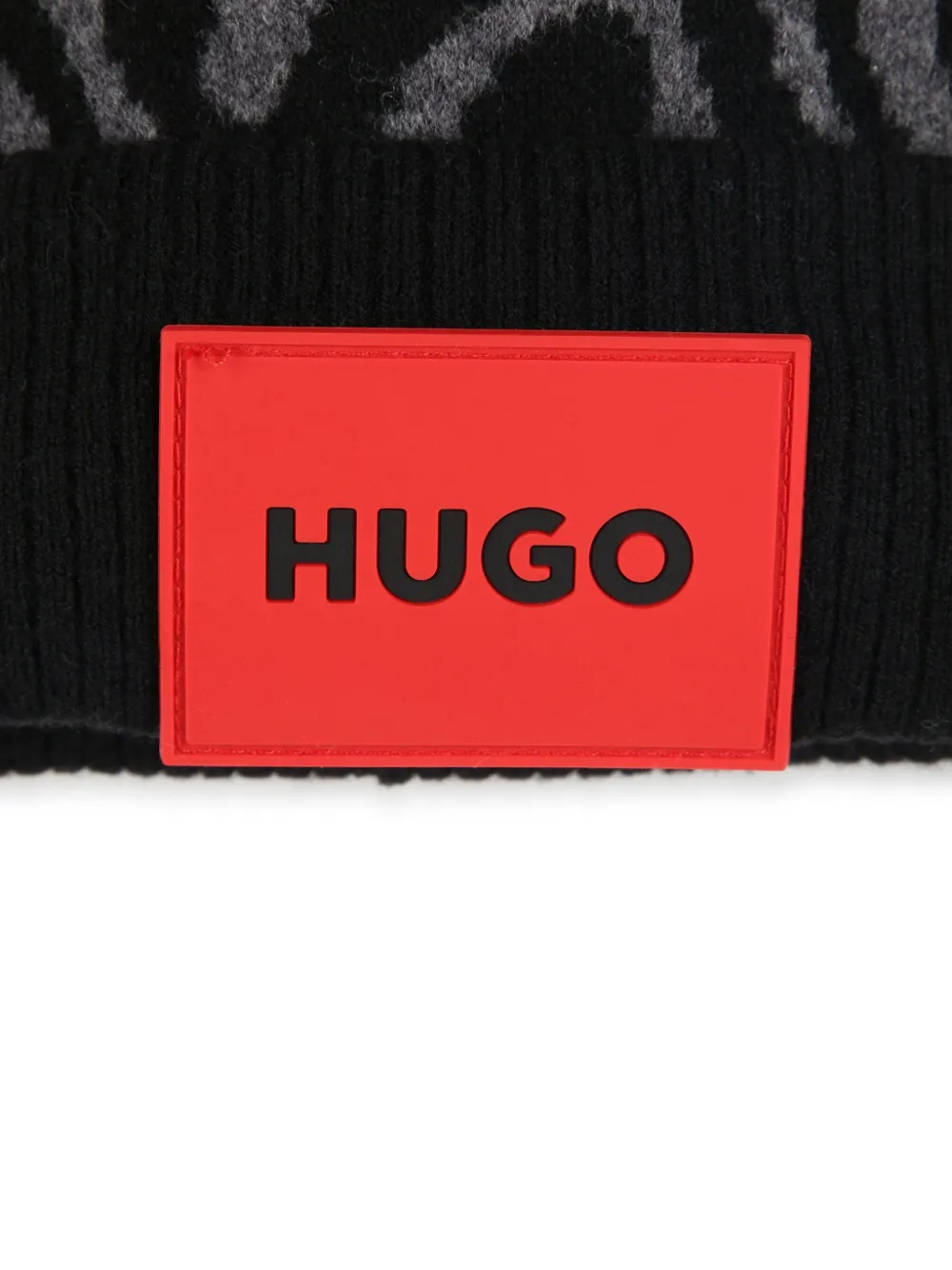 HUGO KIDS Muts met logopatch Zwart