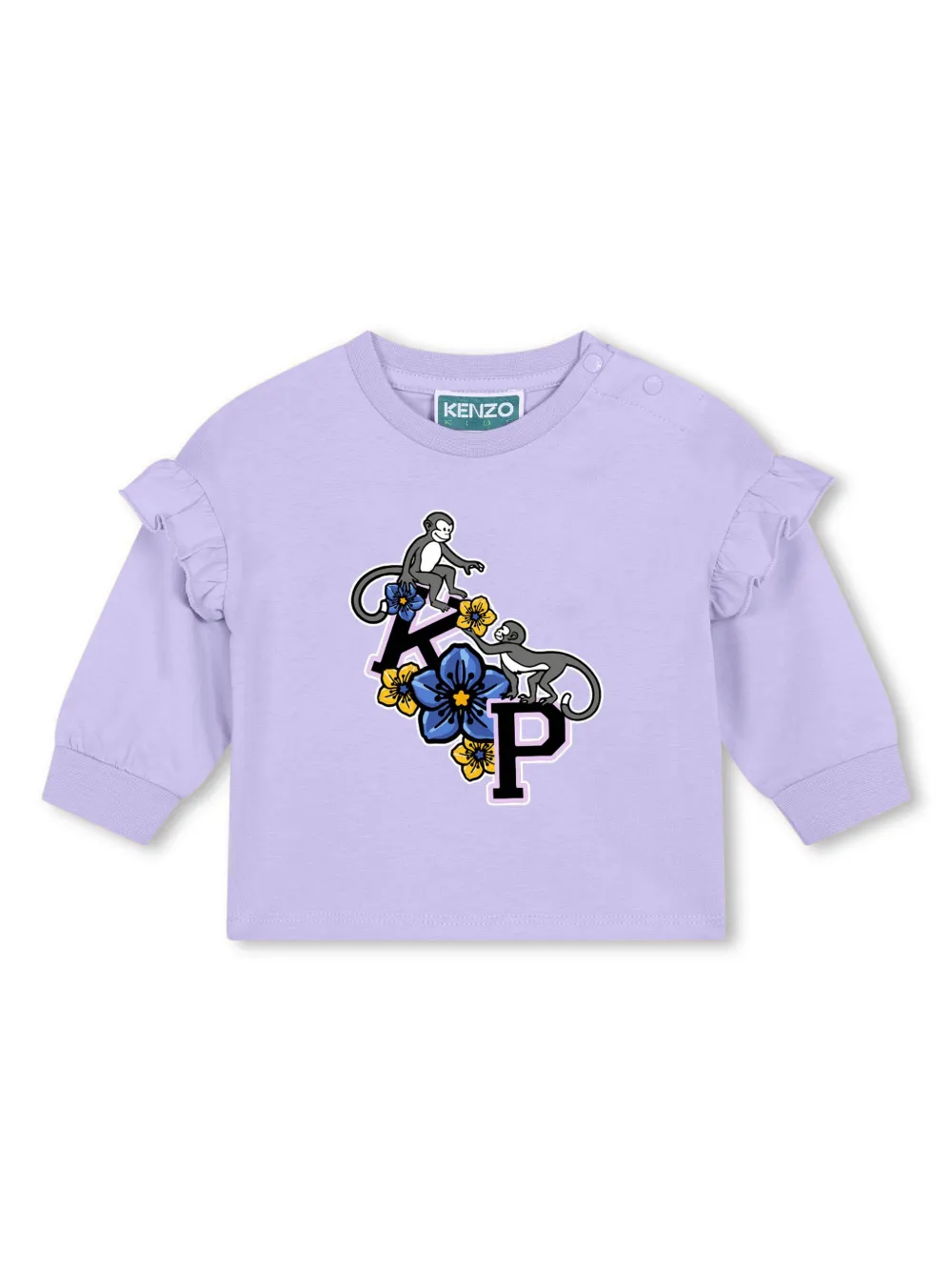 Kenzo Kids T-shirtjurk met logoprint Paars
