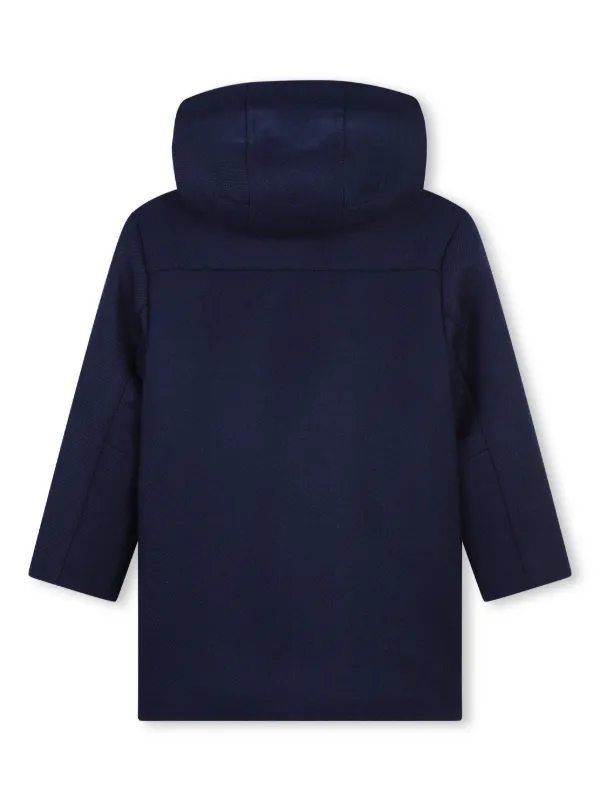 Kenzo Kids logo appliqued Hooded Coat Blue FARFETCH AZ