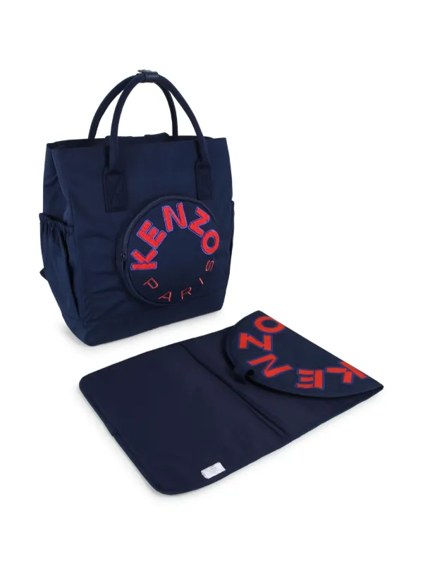 Kenzo Kids logo-appliqué Changing Bag | Blue | FARFETCH