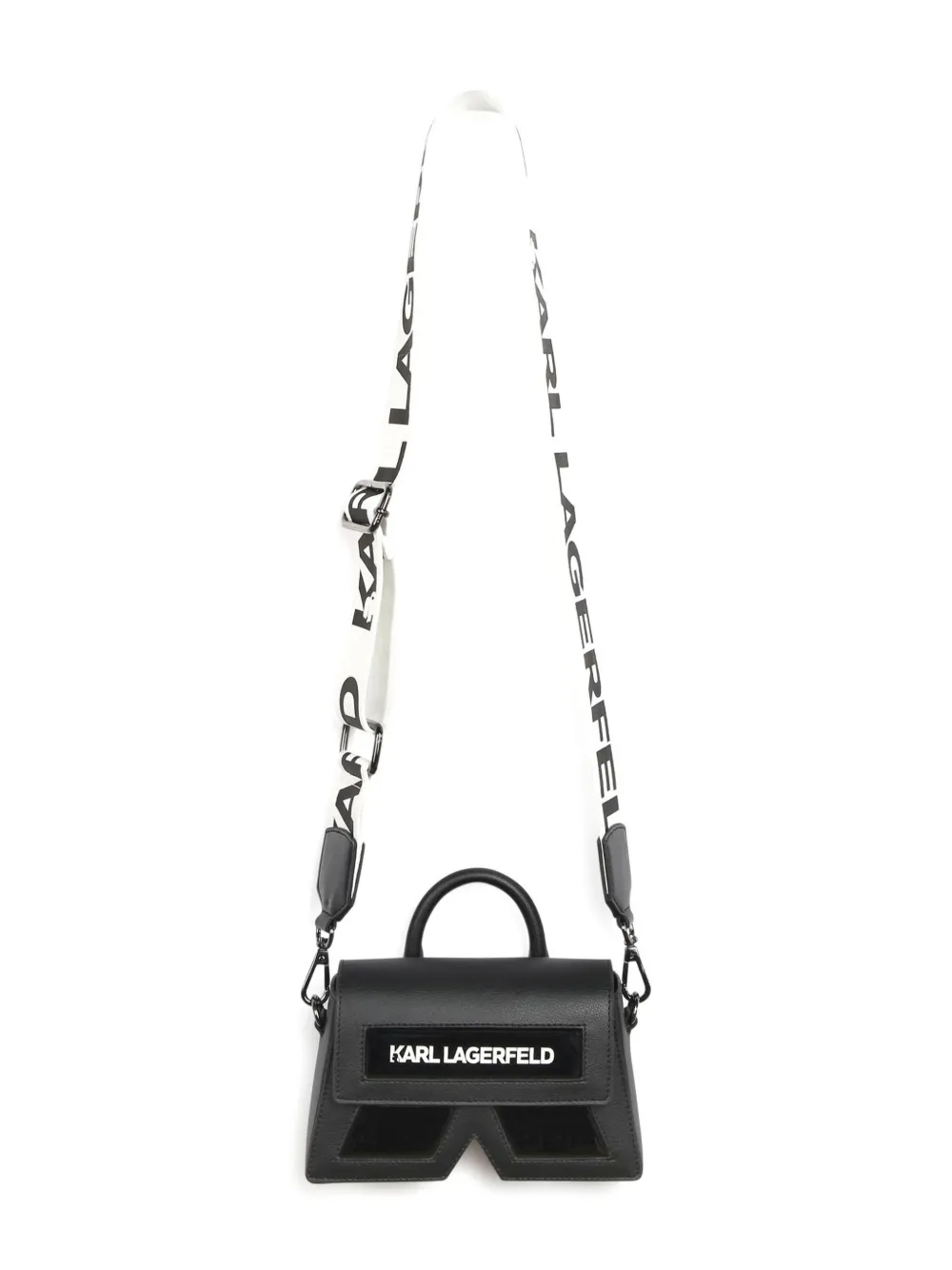 Karl Lagerfeld Kids Tas met logoprint en handgreep Zwart