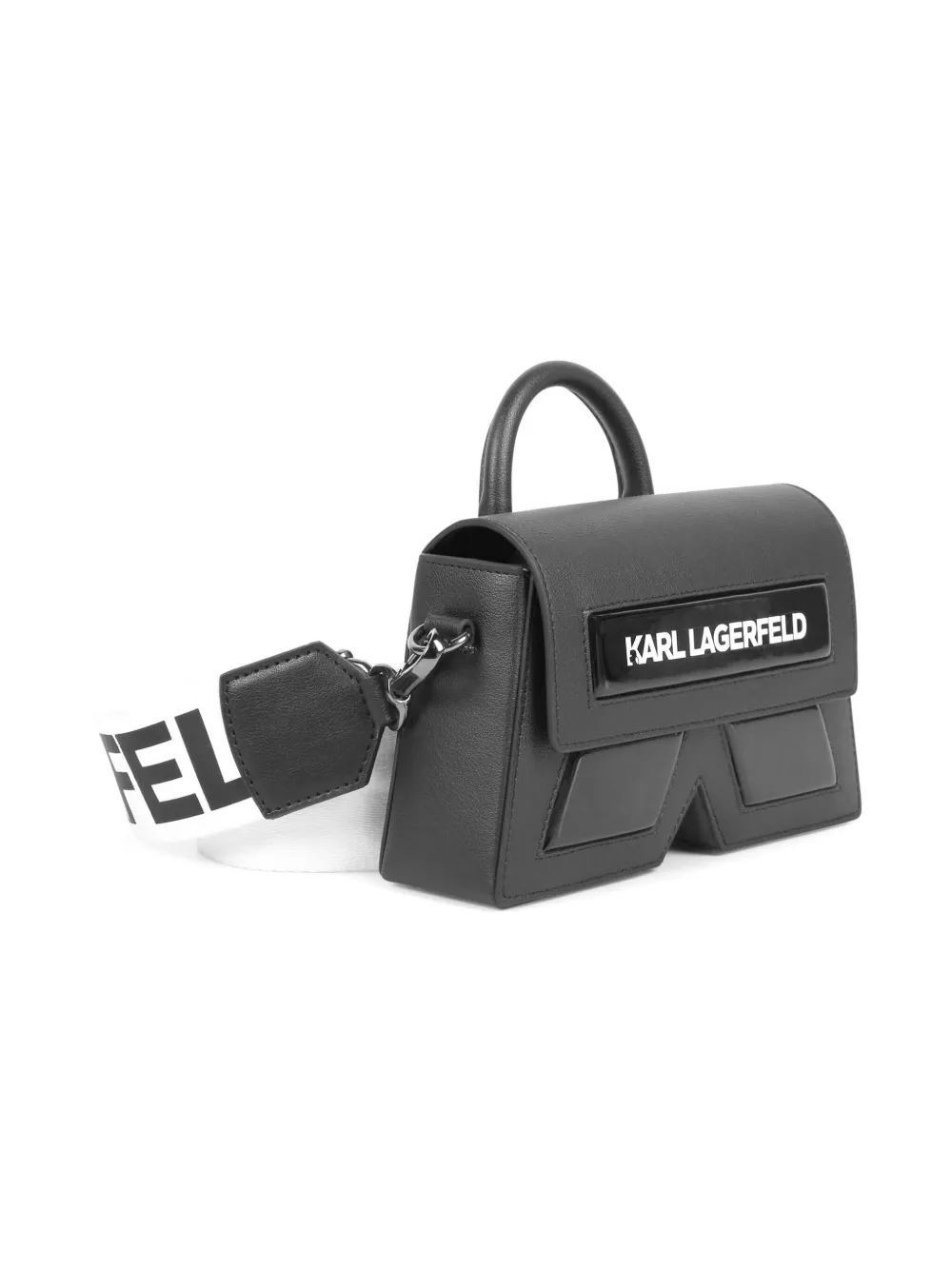 Karl Lagerfeld Kids Tas met logoprint en handgreep Zwart