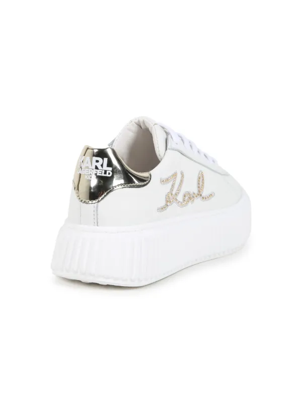 Karl Lagerfeld Kids Rhinestone Embellishment Trainers