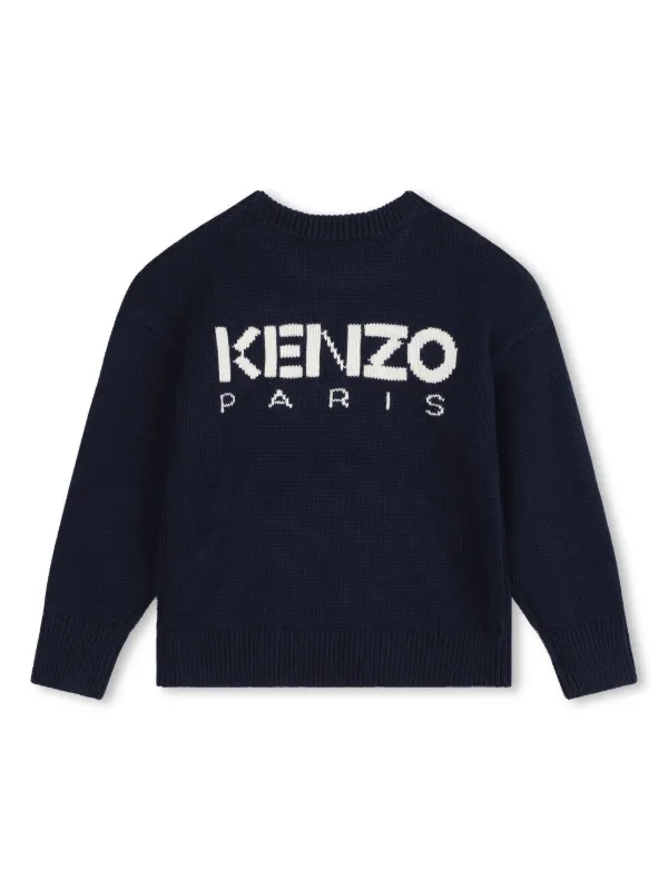 Kenzo Kids Poppy Flower Logo Jumper Blue FARFETCH ID