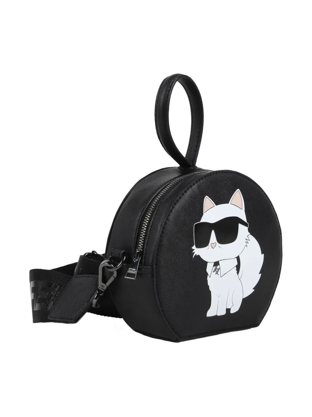 Shop Karl Lagerfeld Graphic Print Handle Bag In Black