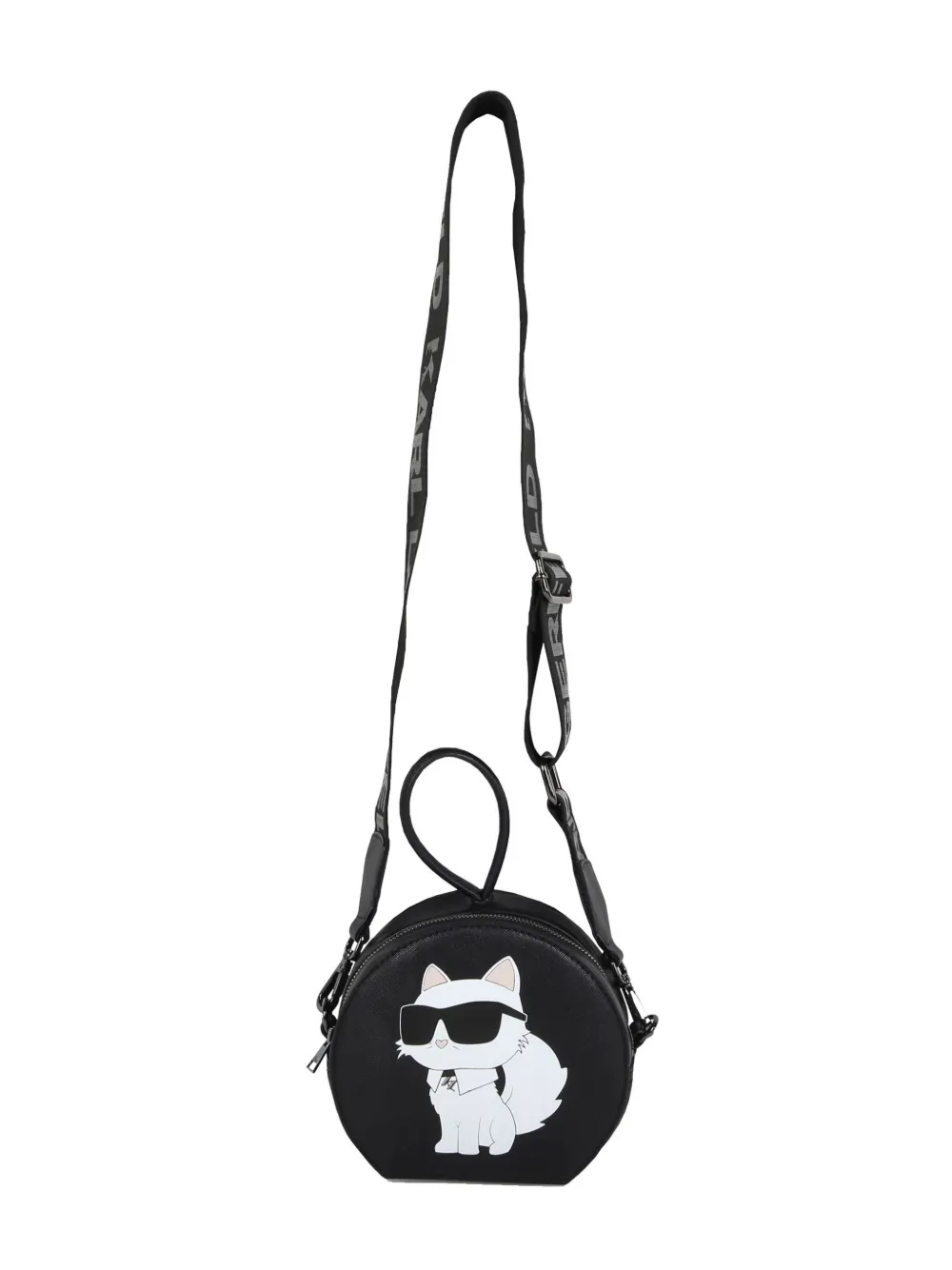 Shop Karl Lagerfeld Graphic Print Handle Bag In Black