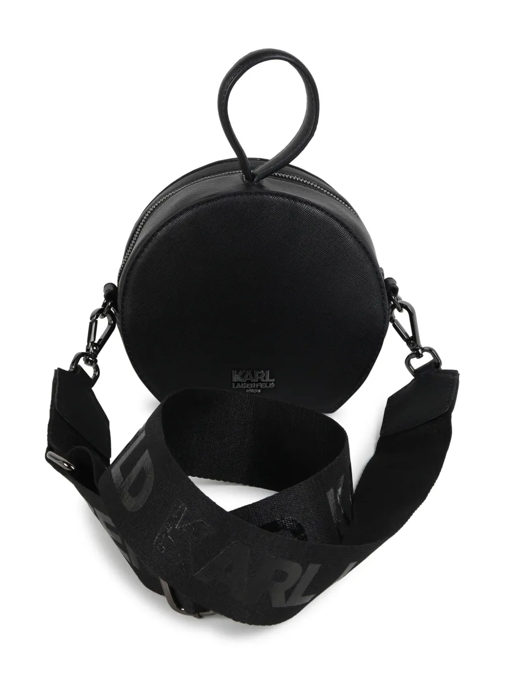 Karl Lagerfeld Kids Tas met grafische print en handgreep - Zwart