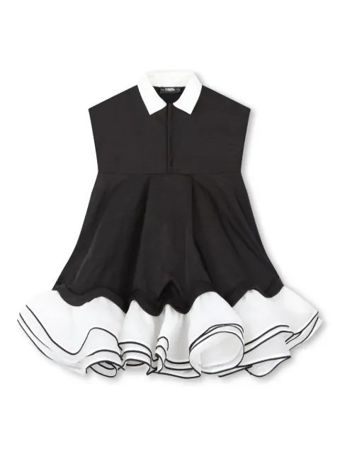 Karl Lagerfeld Kids ruffle-detail two-tone dress
