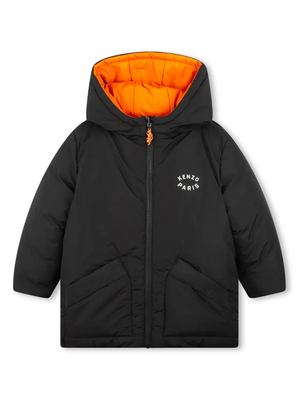 Kenzo Kids Omkeerbaar donsjack met logoprint Zwart