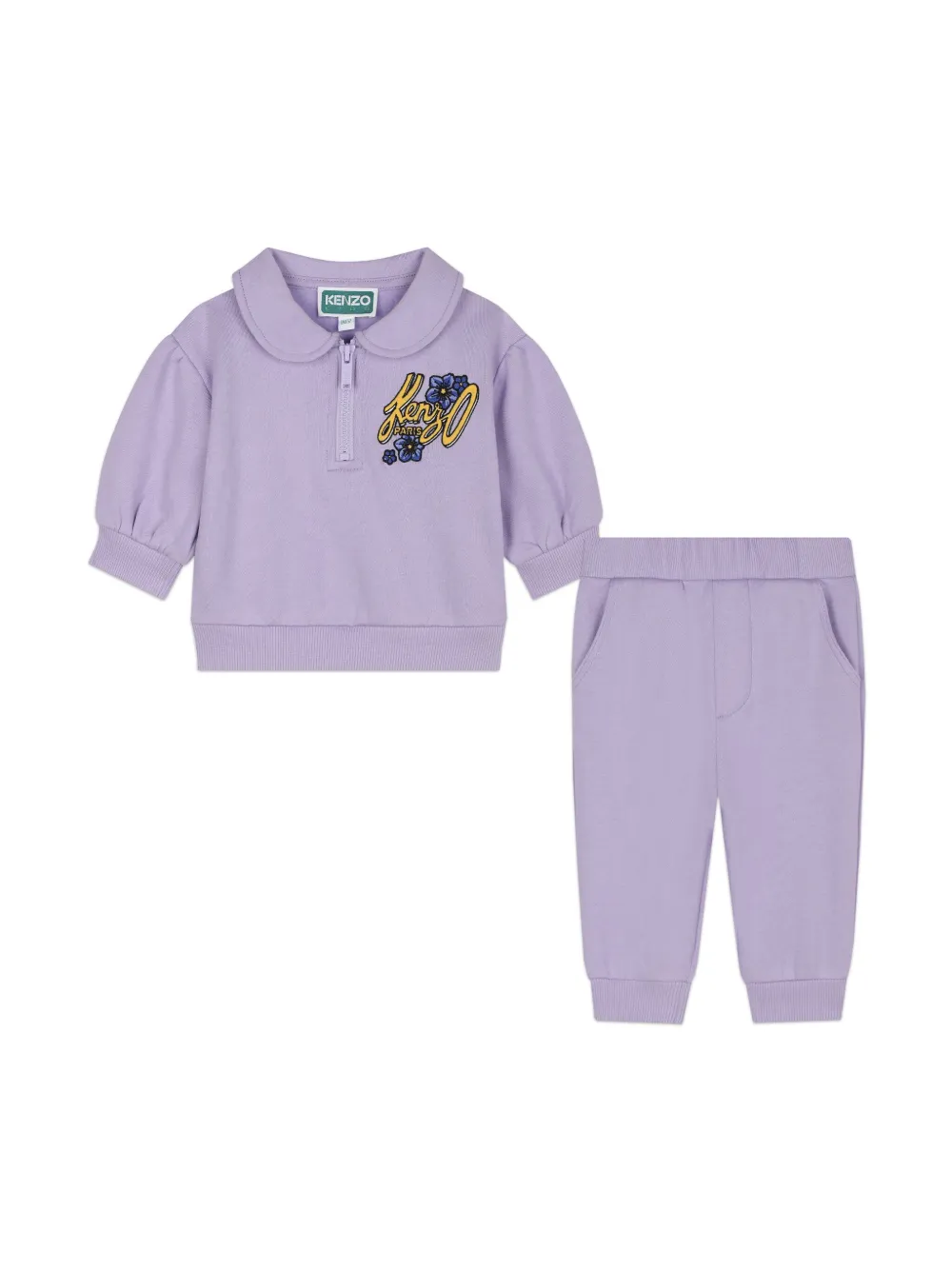 Kenzo Kids logo print Sweatshirt And Trousers Set Purple FARFETCH AO