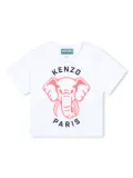 Kenzo Kids elephant-print organic cotton T-shirt - White