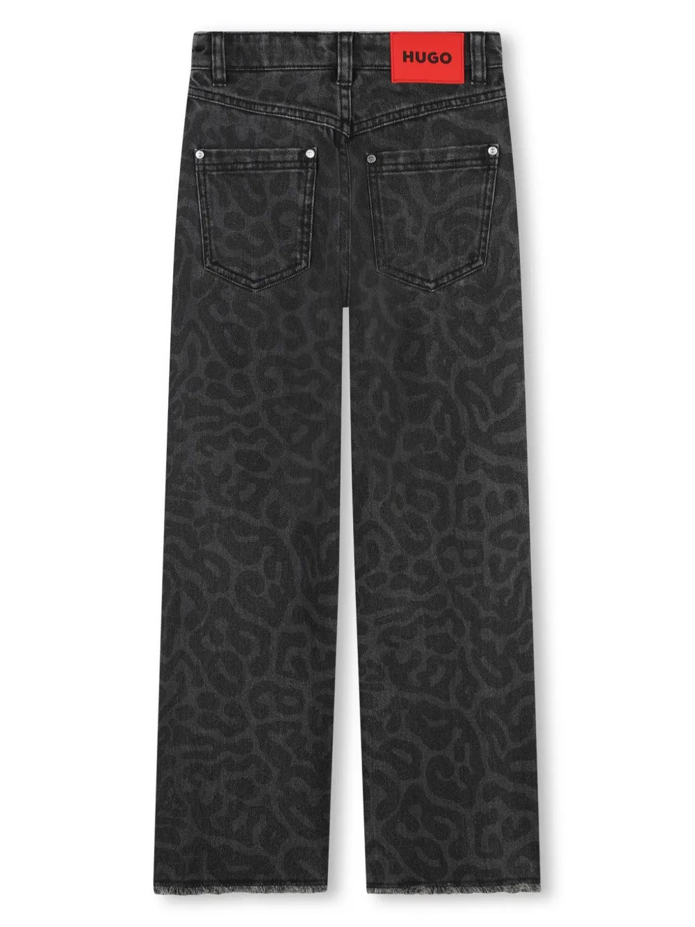 HUGO BOSS LEOPARD-PRINT STRAIGHT-LEG JEANS