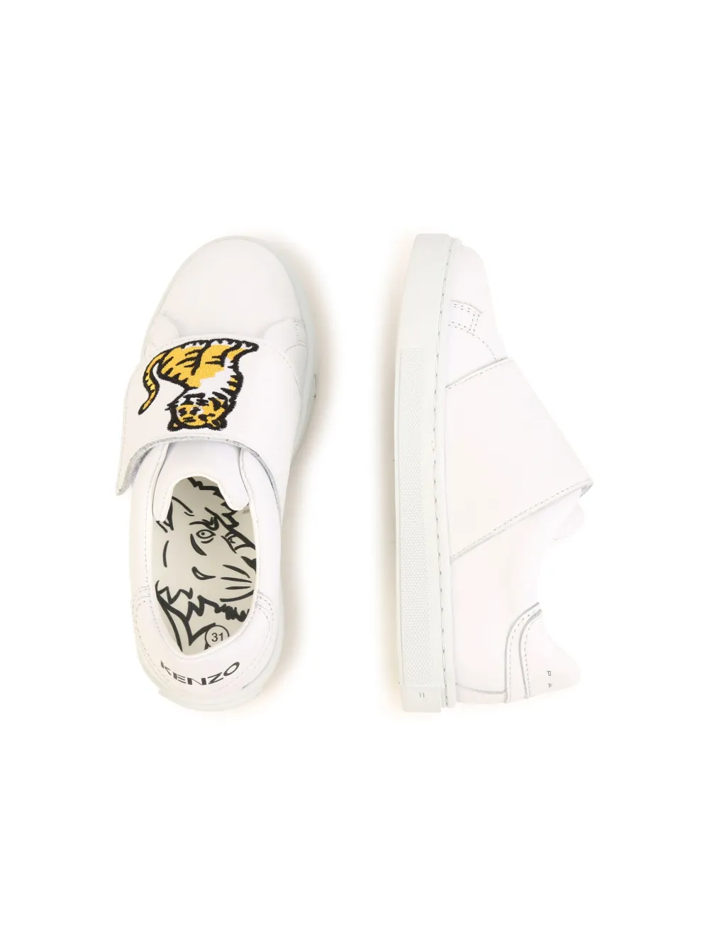 Kenzo Kids Tiger-embroidered sneakers White