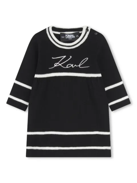 Karl Lagerfeld Kids embroidered-logo knitted dress