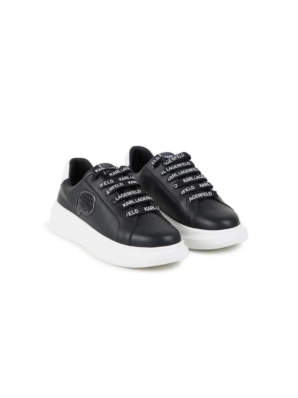 Karl Lagerfeld Kids Low-top leren sneakers Zwart
